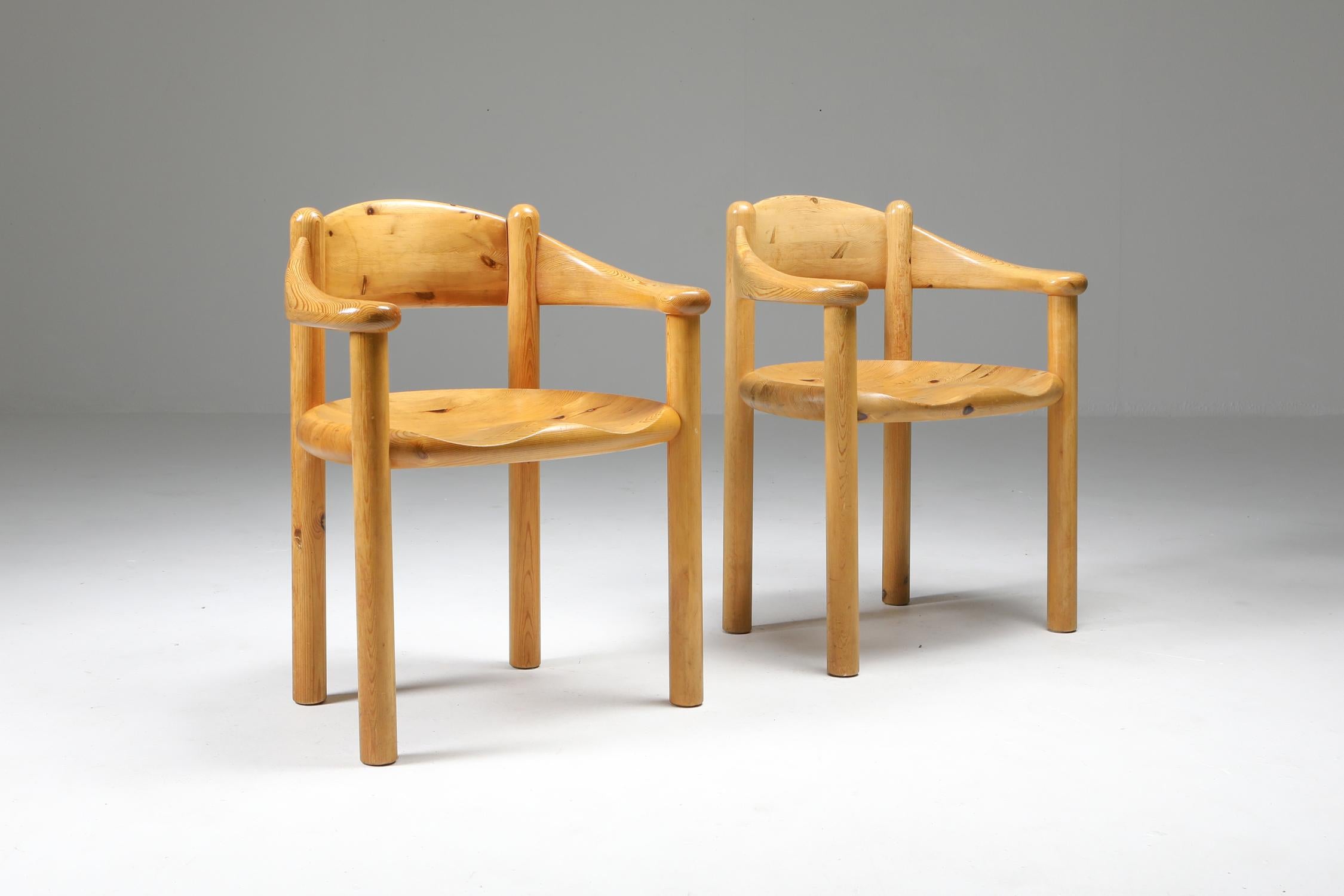 Mid-20th Century Pine Armchairs by Rainer Daumiller