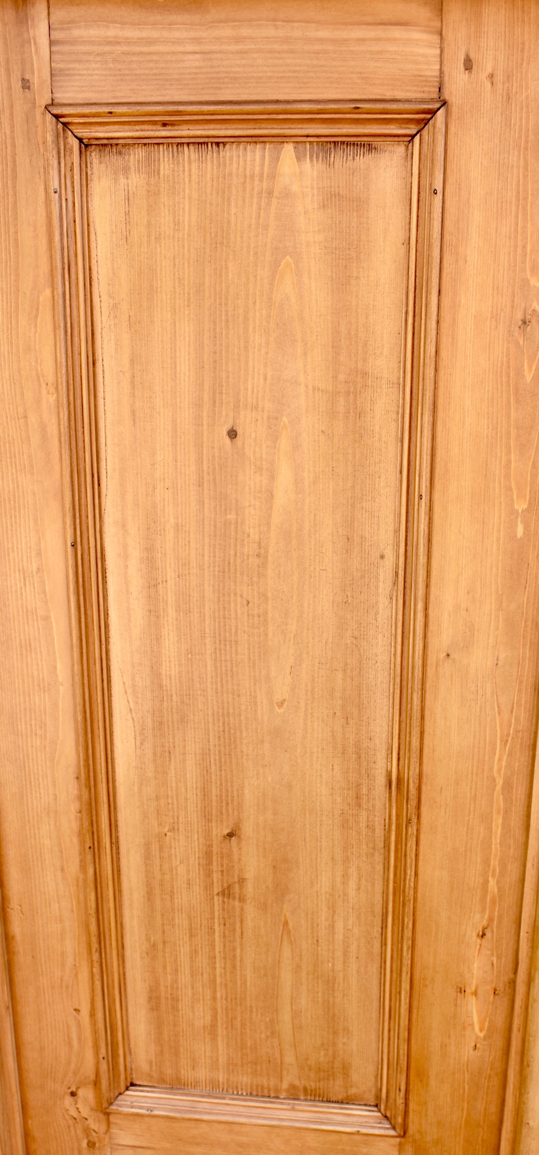 Pine Armoire with Two Doors and One Interior Drawer For Sale 6