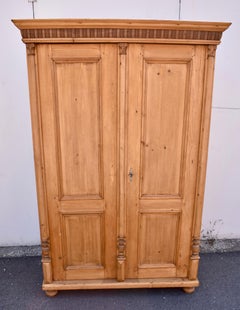 Pine Armoire with Two Doors and One Interior Drawer