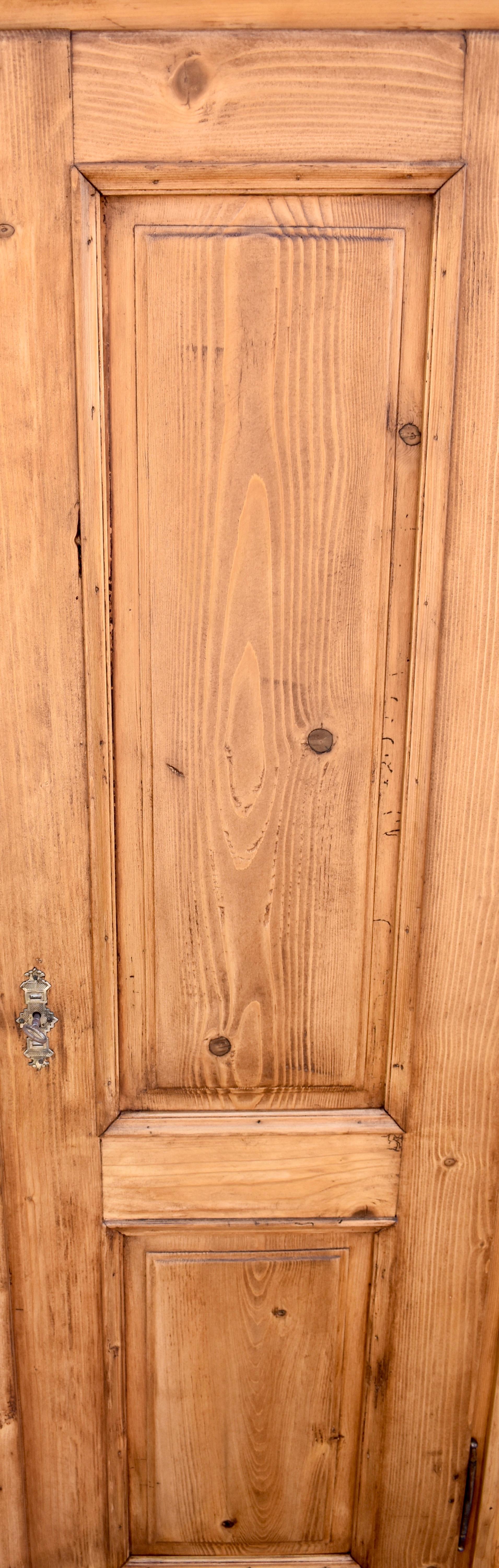 Pine Armoire with Two Doors For Sale 3