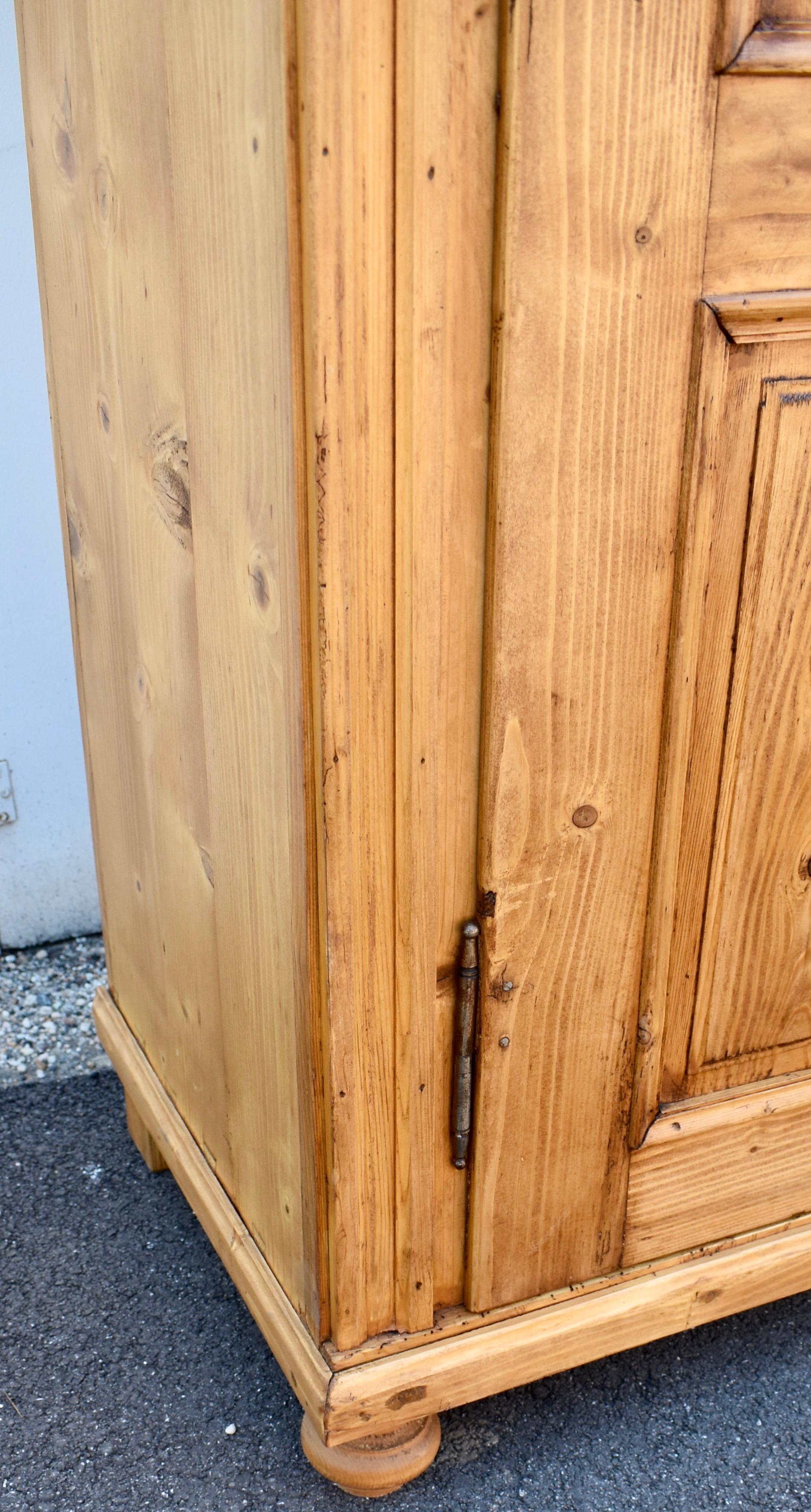 Pine Armoire with Two Doors For Sale 5