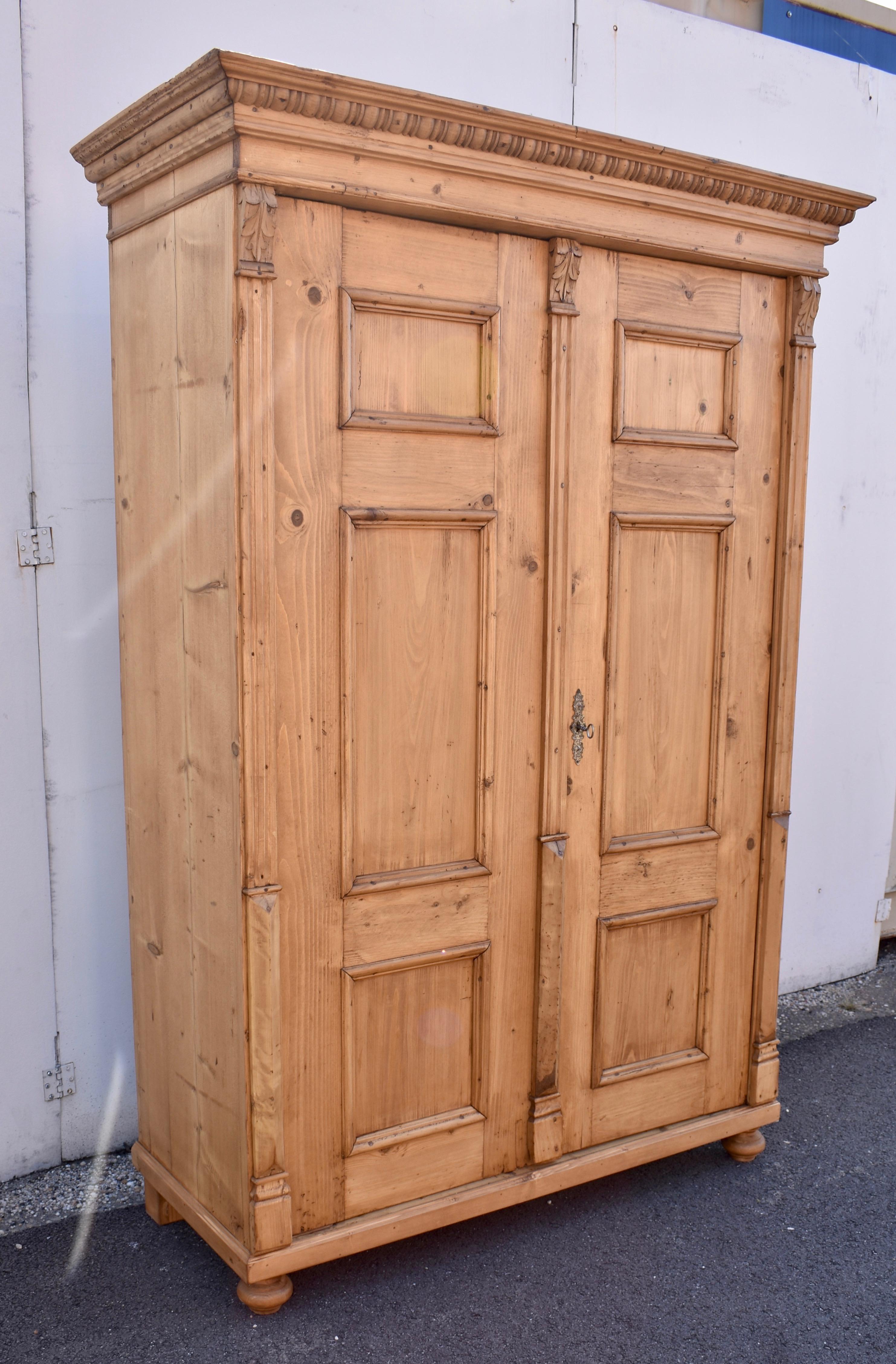 Hungarian Pine Armoire with Two Doors