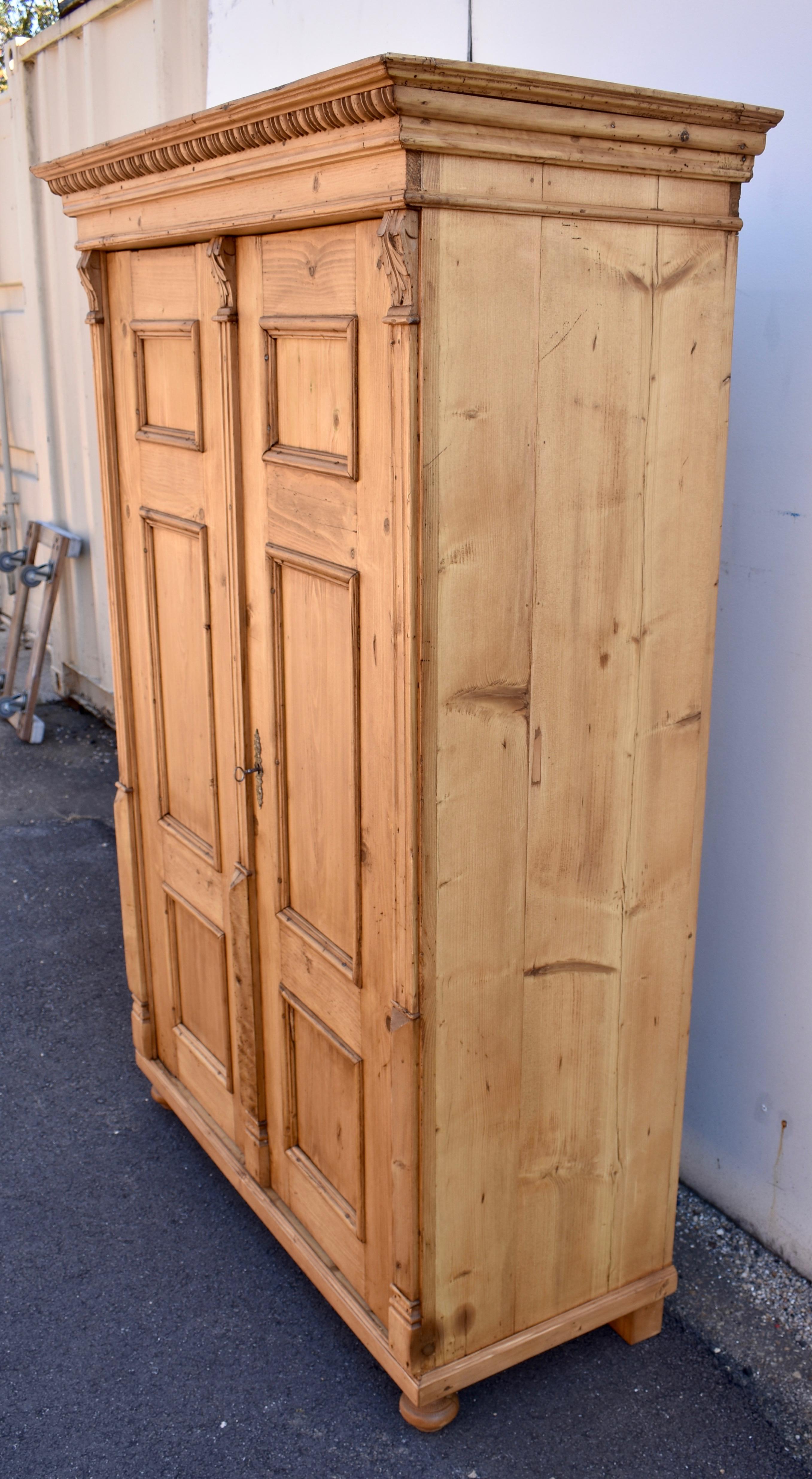 20th Century Pine Armoire with Two Doors