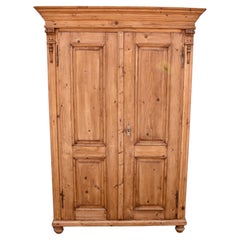 Vintage Pine Armoire with Two Doors