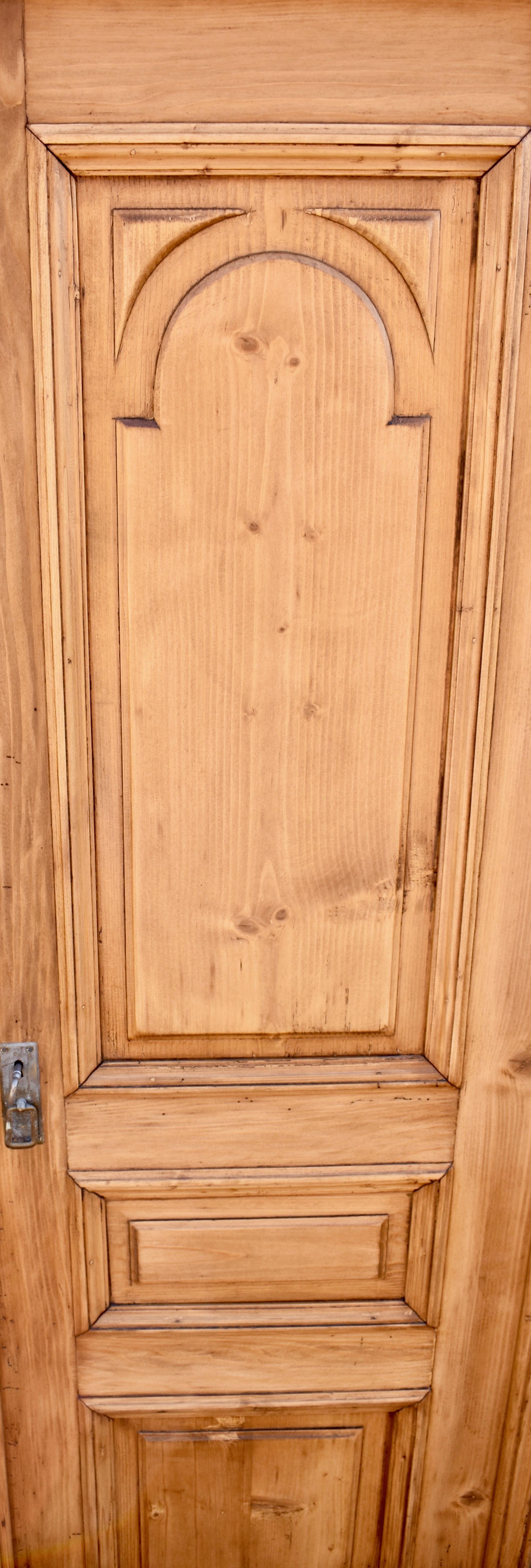 Pine Armoire with Two Raised Panel Doors For Sale 4