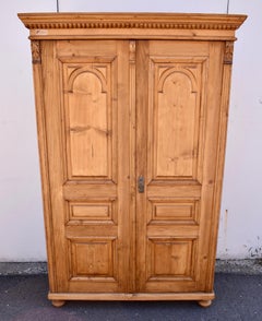 Pine Armoire with Two Raised Panel Doors