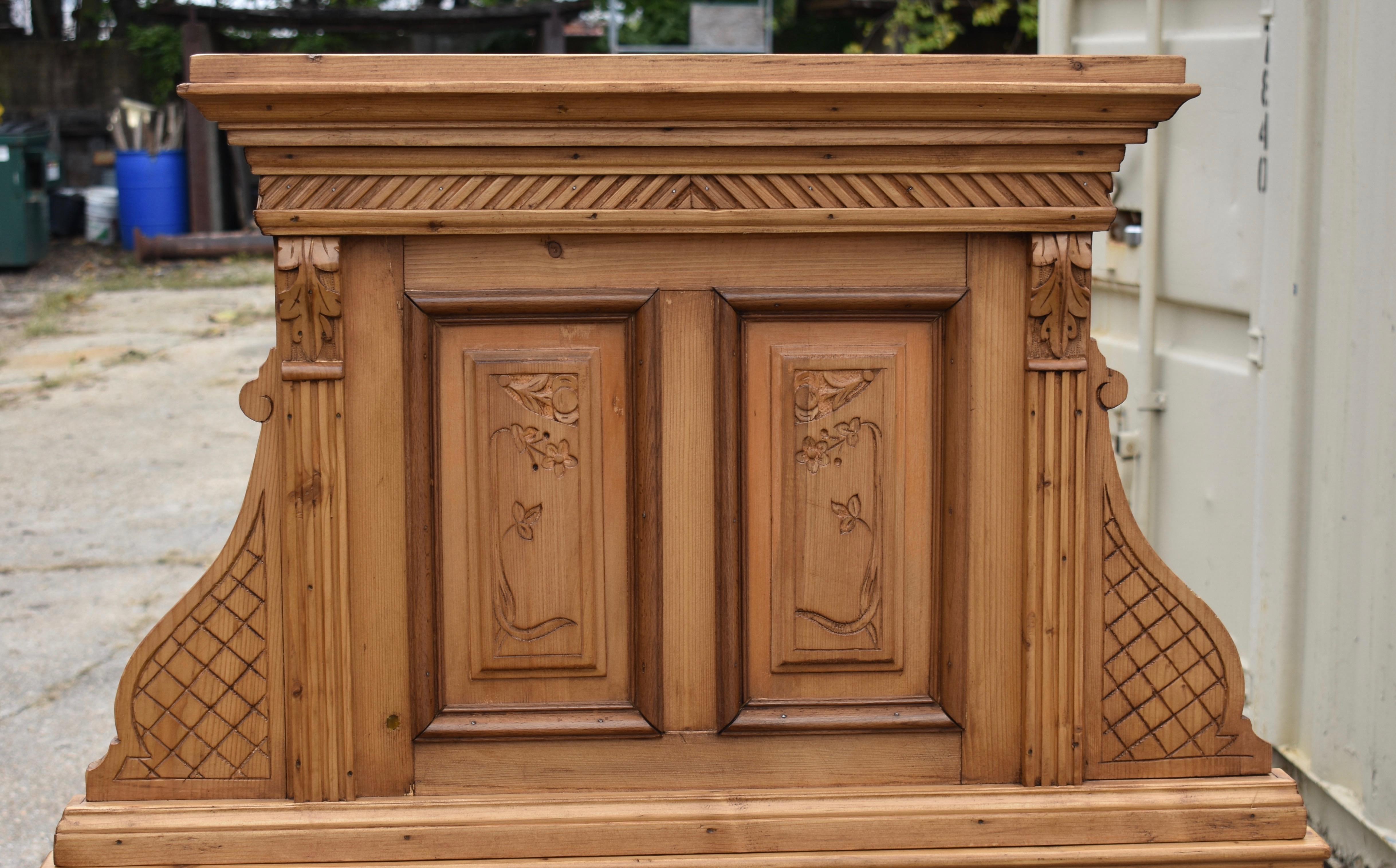 Austrian Pine Art Nouveau Box Bed For Sale