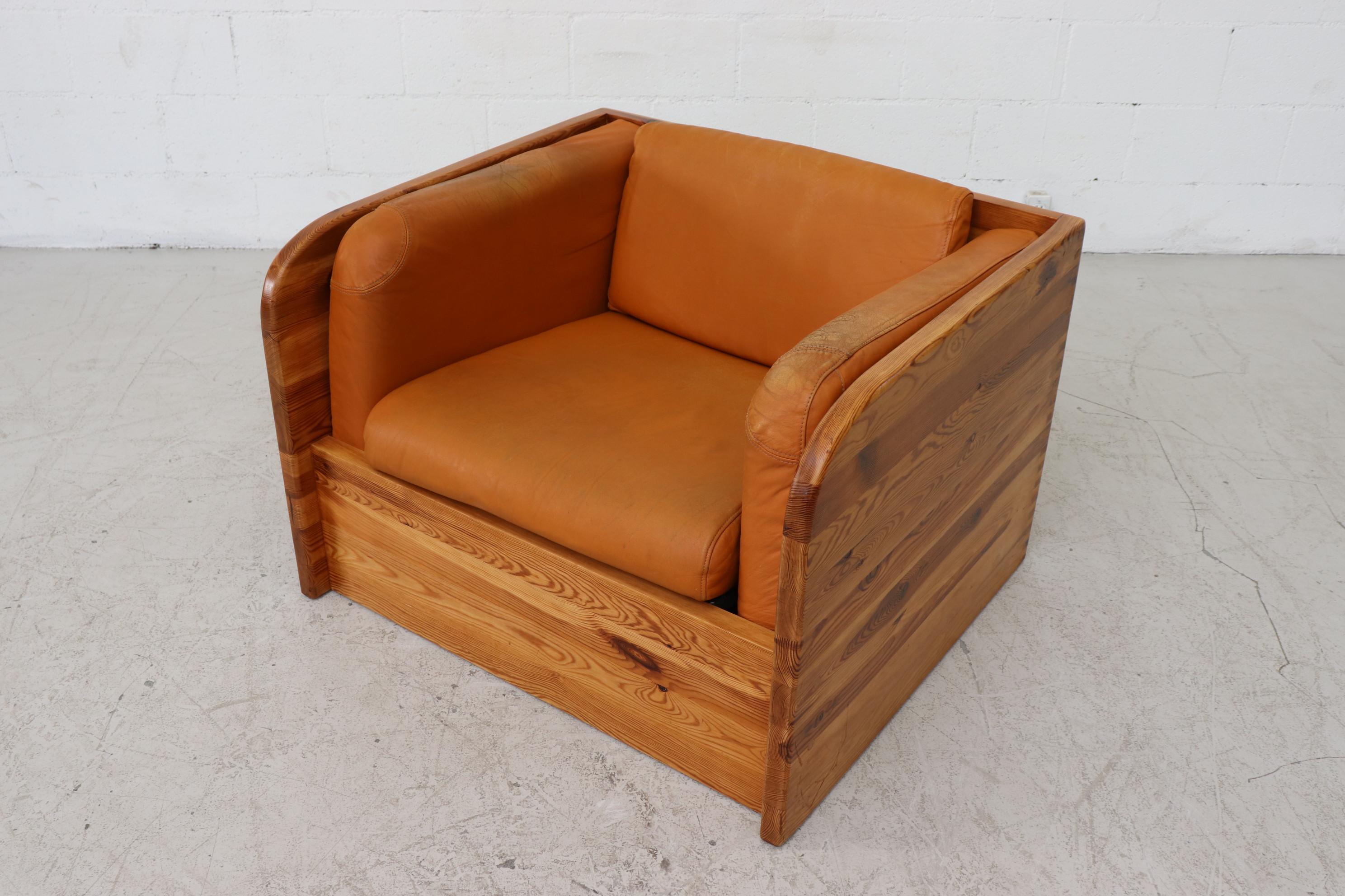 Dutch Pine Ate van Apeldoorn Crate Style Lounge Chair