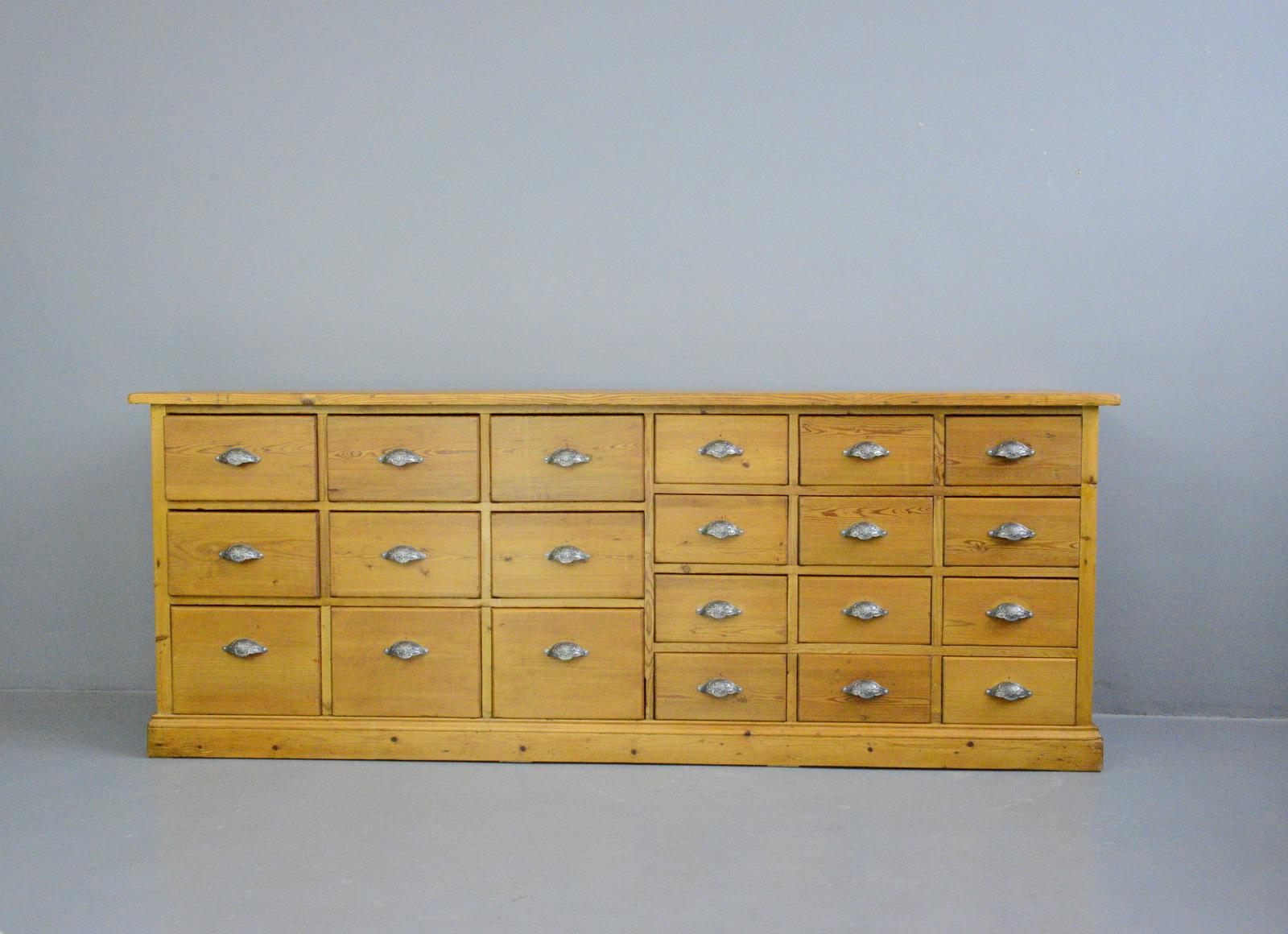 Pine Bank of Drawers, Circa 1930s 6
