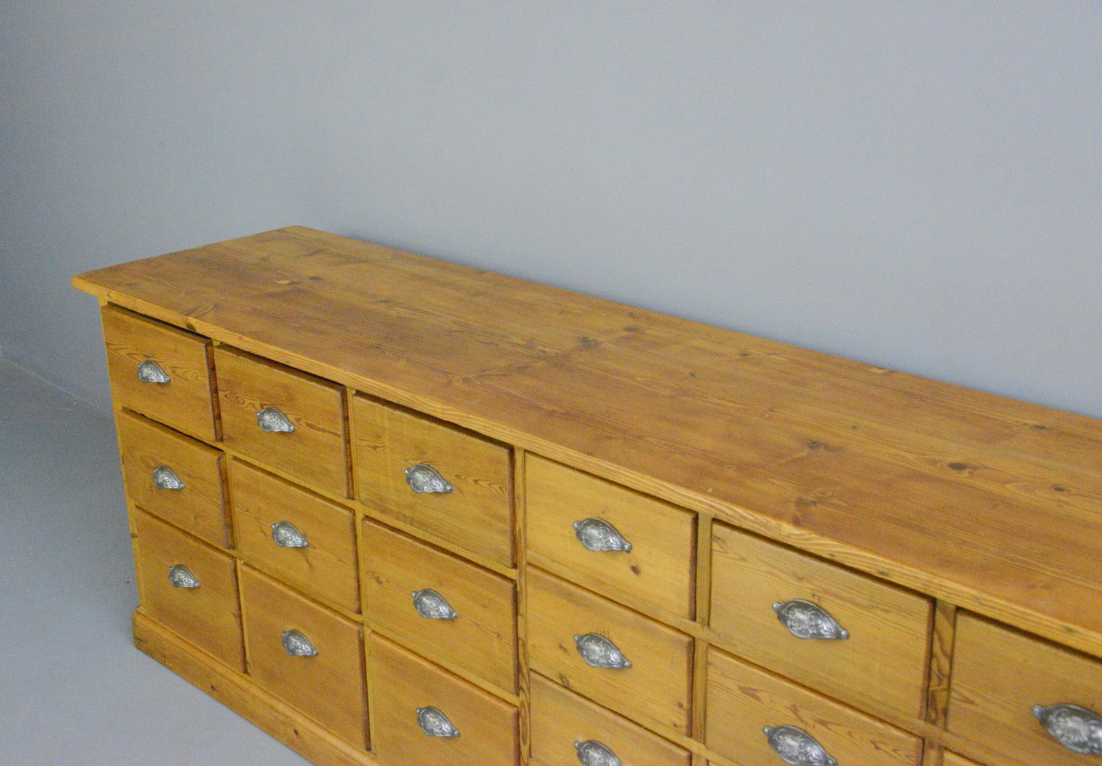 Pine Bank of Drawers, Circa 1930s 7