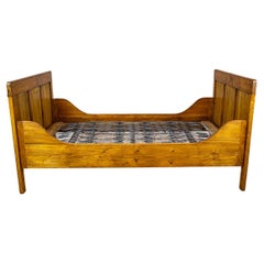 Antique Pine Bed in Art Nouveau Style Circa 1910