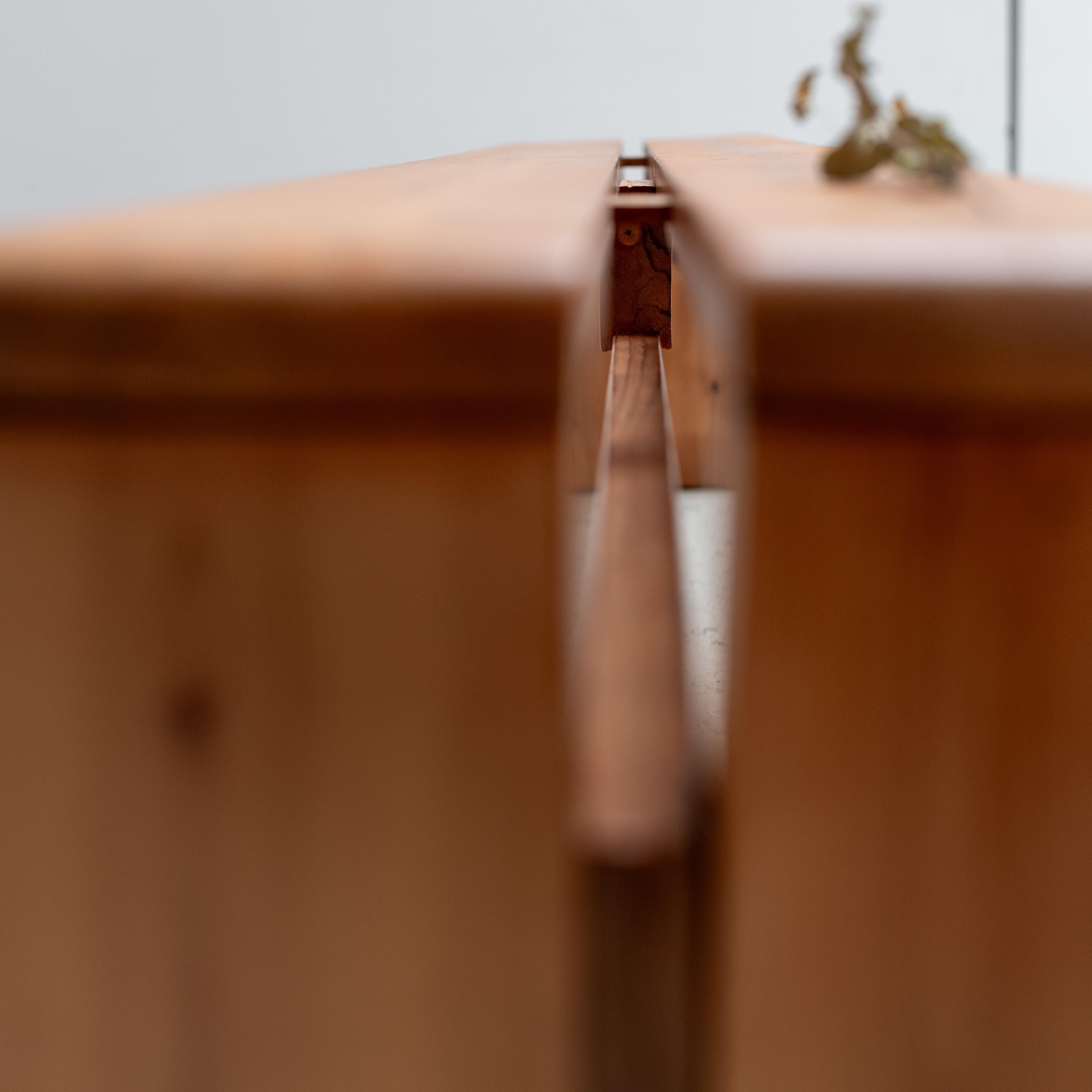 Mid-20th Century Pine bench by Charlotte Perriand
