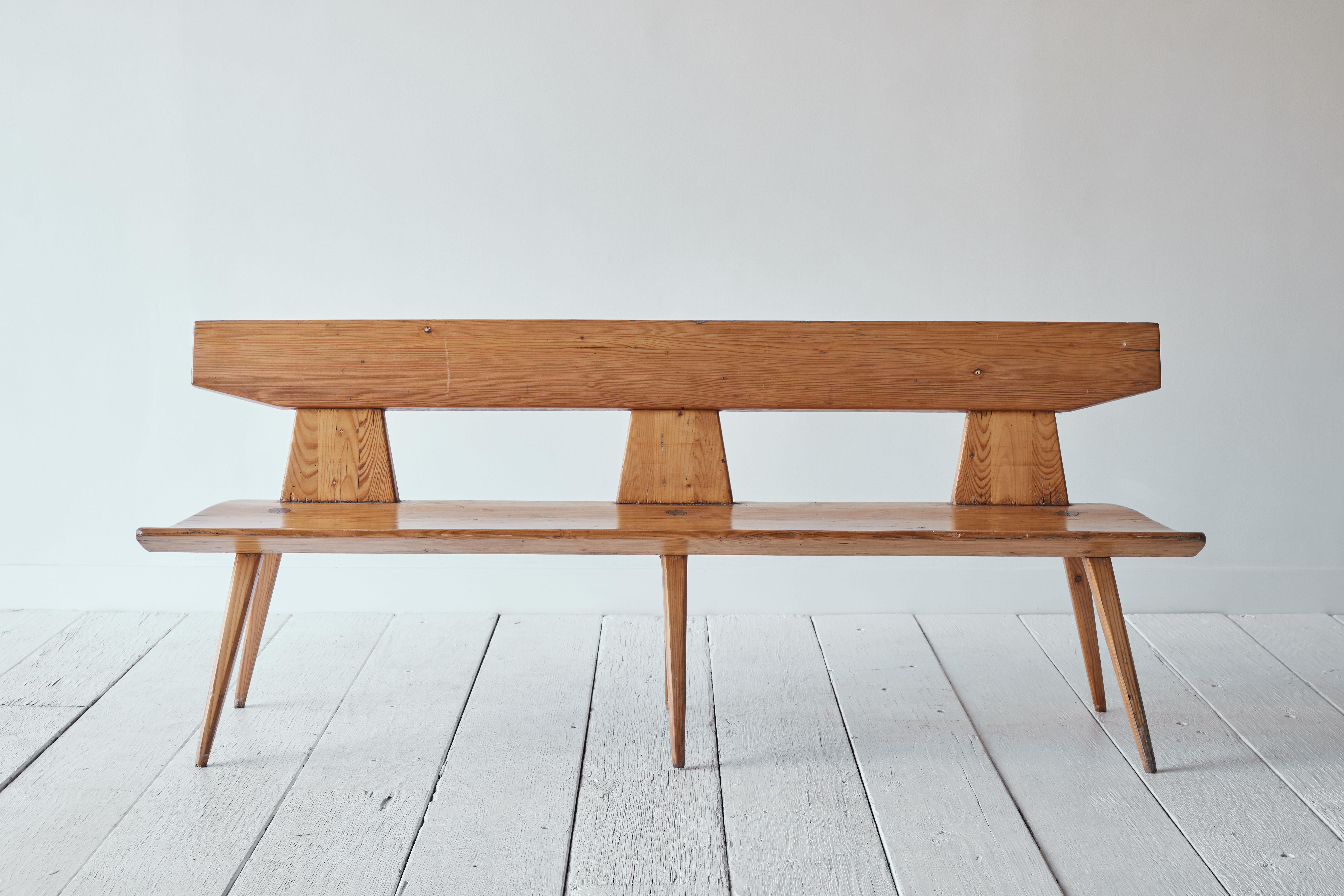 Scandinavian Modern Pine Bench by Jacob Kielland-Brandt for I. Christiansen