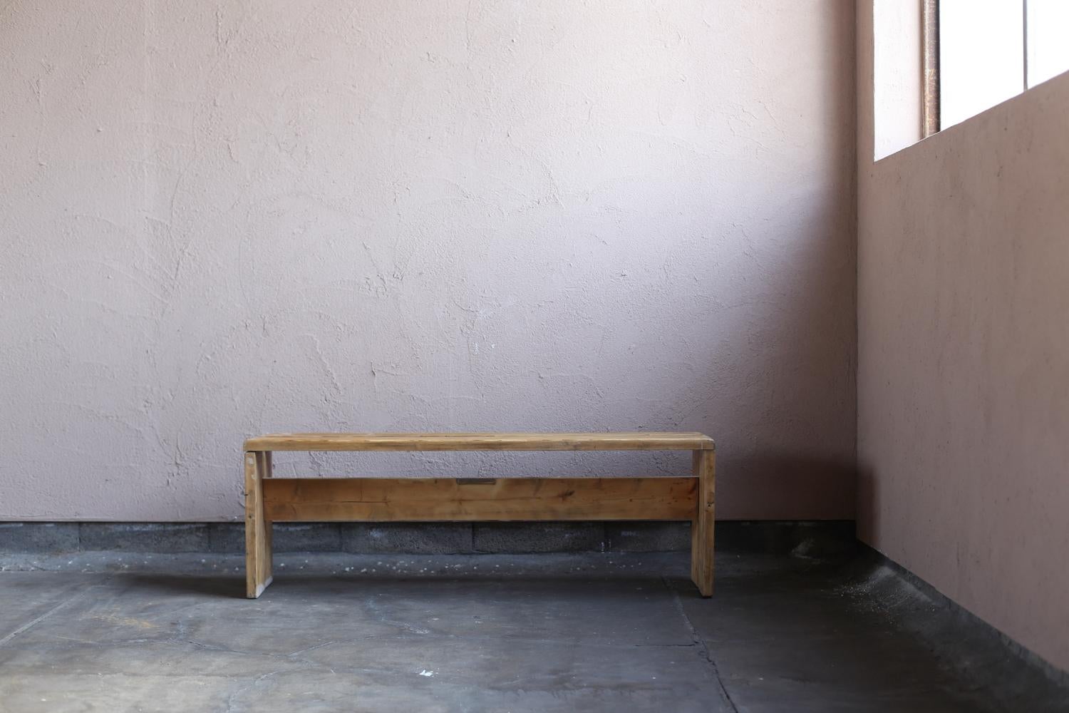 Mid-Century Modern Pine Bench for Les Arcs by Chalrotte Perriand For Sale