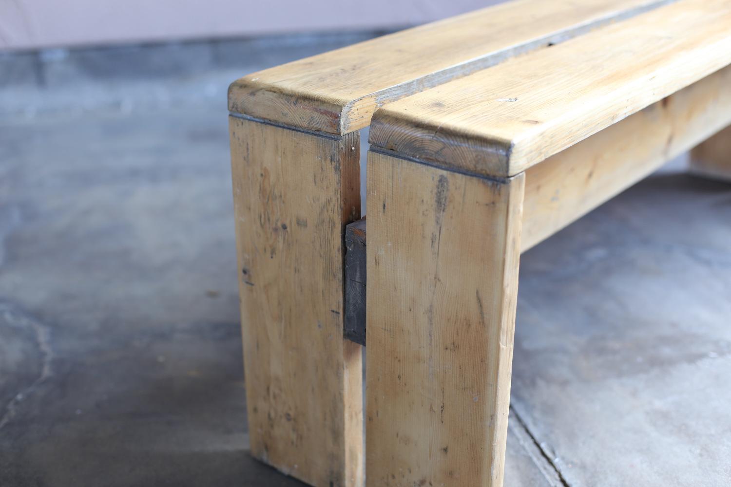 Pine Bench for Les Arcs by Chalrotte Perriand In Good Condition For Sale In Sammu-shi, Chiba