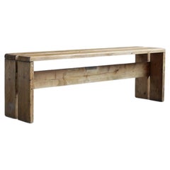 Vintage Cansado bench in mahogany wood by Charlotte Perriand, 1954s