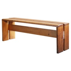 Vintage Pine Bench for Les Arcs by Chalrotte Perriand