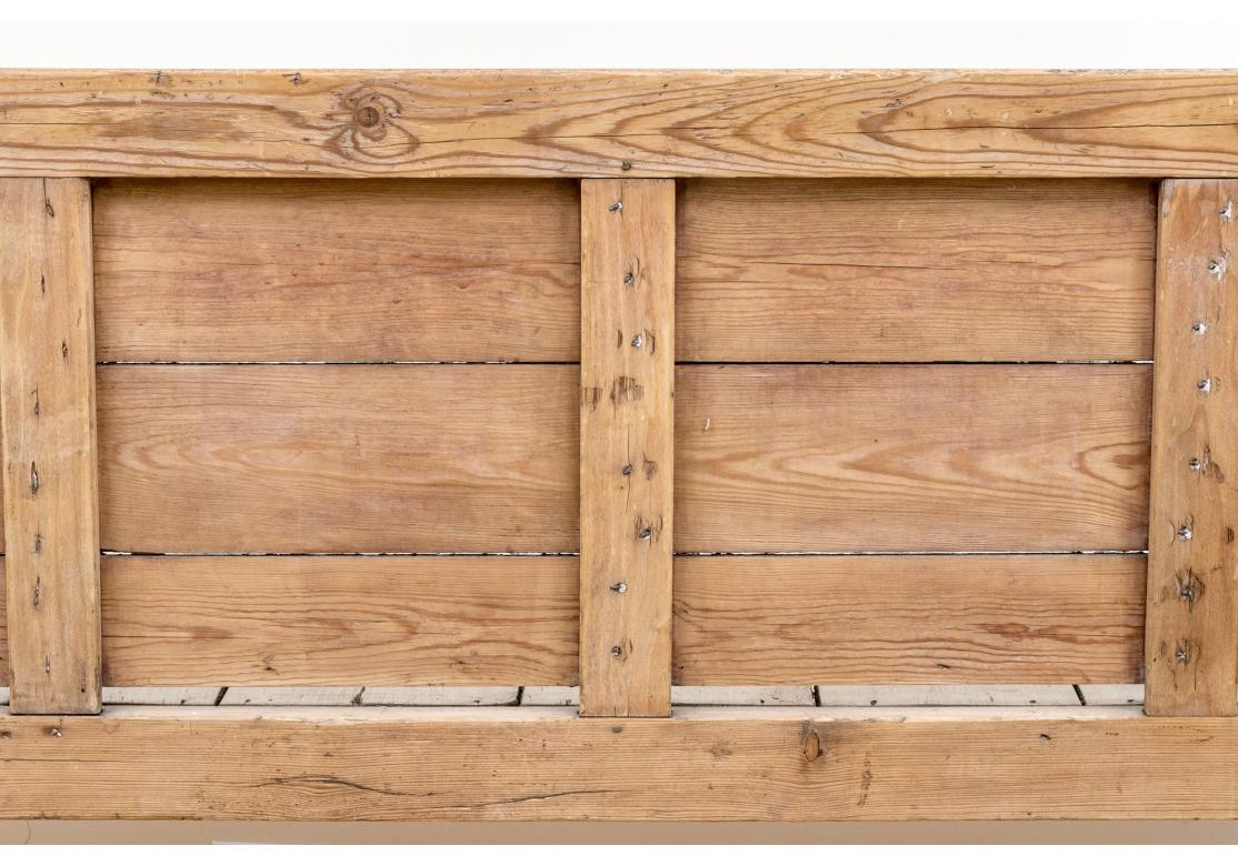 Pine Bench From Antique Wood in Rustic Style  For Sale 8