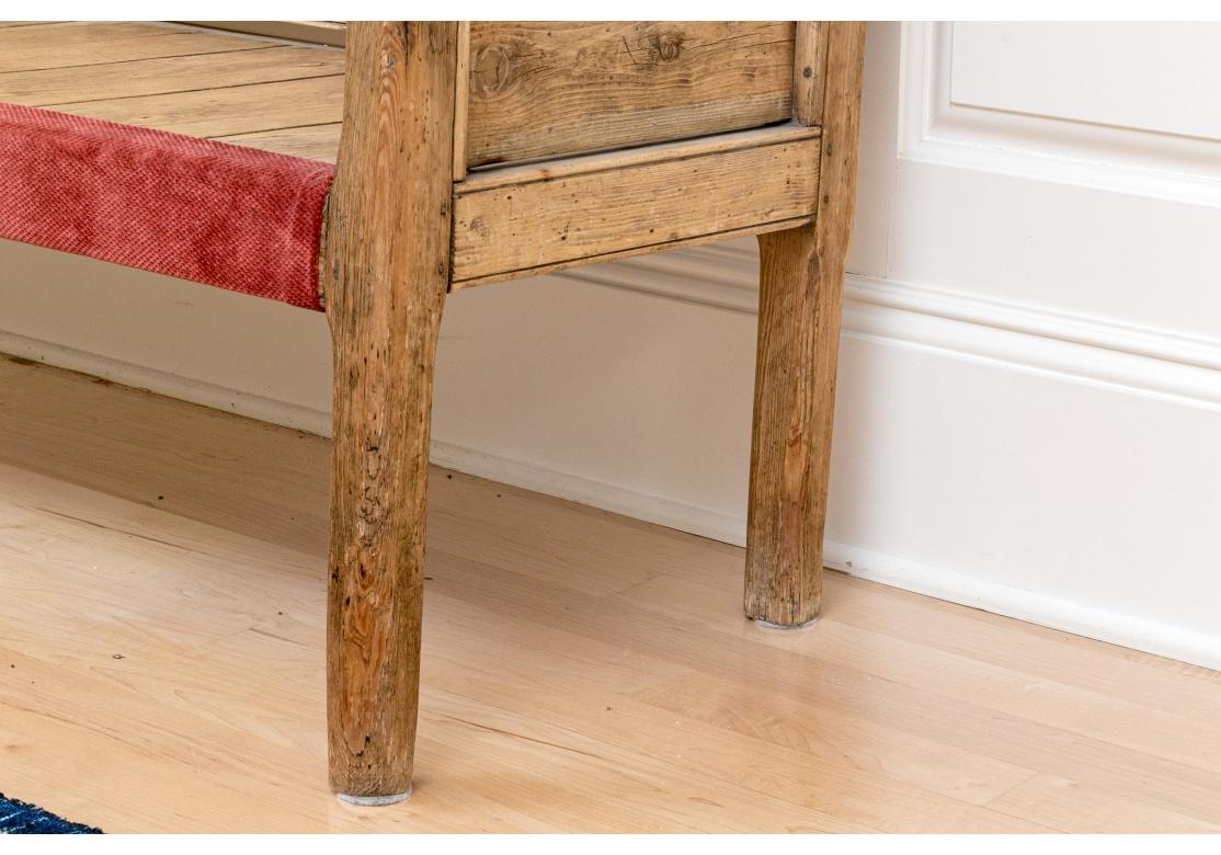 Pine Bench From Antique Wood in Rustic Style  For Sale 12