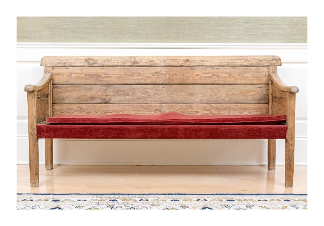 Pine Bench From Antique Wood in Rustic Style  For Sale 15