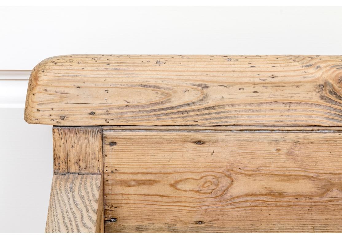 Pine Bench From Antique Wood in Rustic Style  For Sale 4