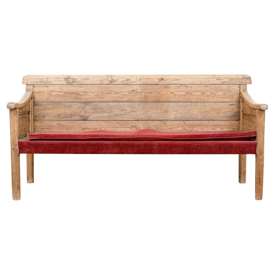Pine Bench From Antique Wood in Rustic Style 