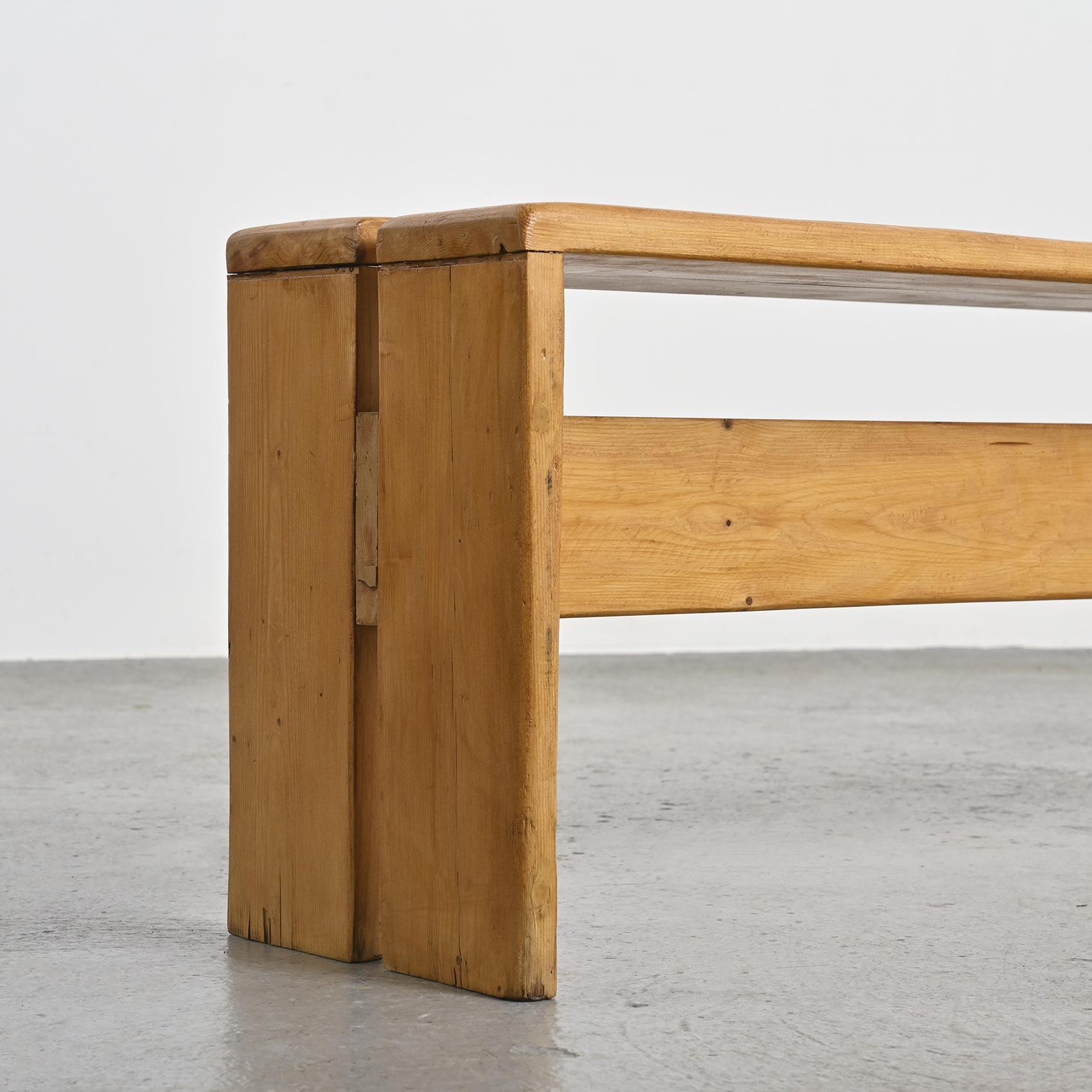 Mid-Century Modern Pine Bench from Les Arcs, France, circa 1973 For Sale