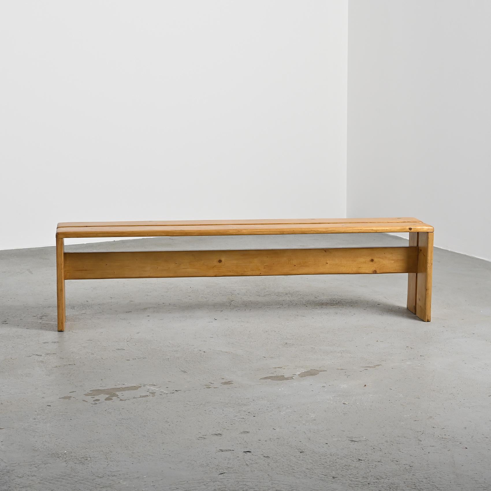 Mid-Century Modern Pine Bench from Les Arcs, France, circa 1973 For Sale