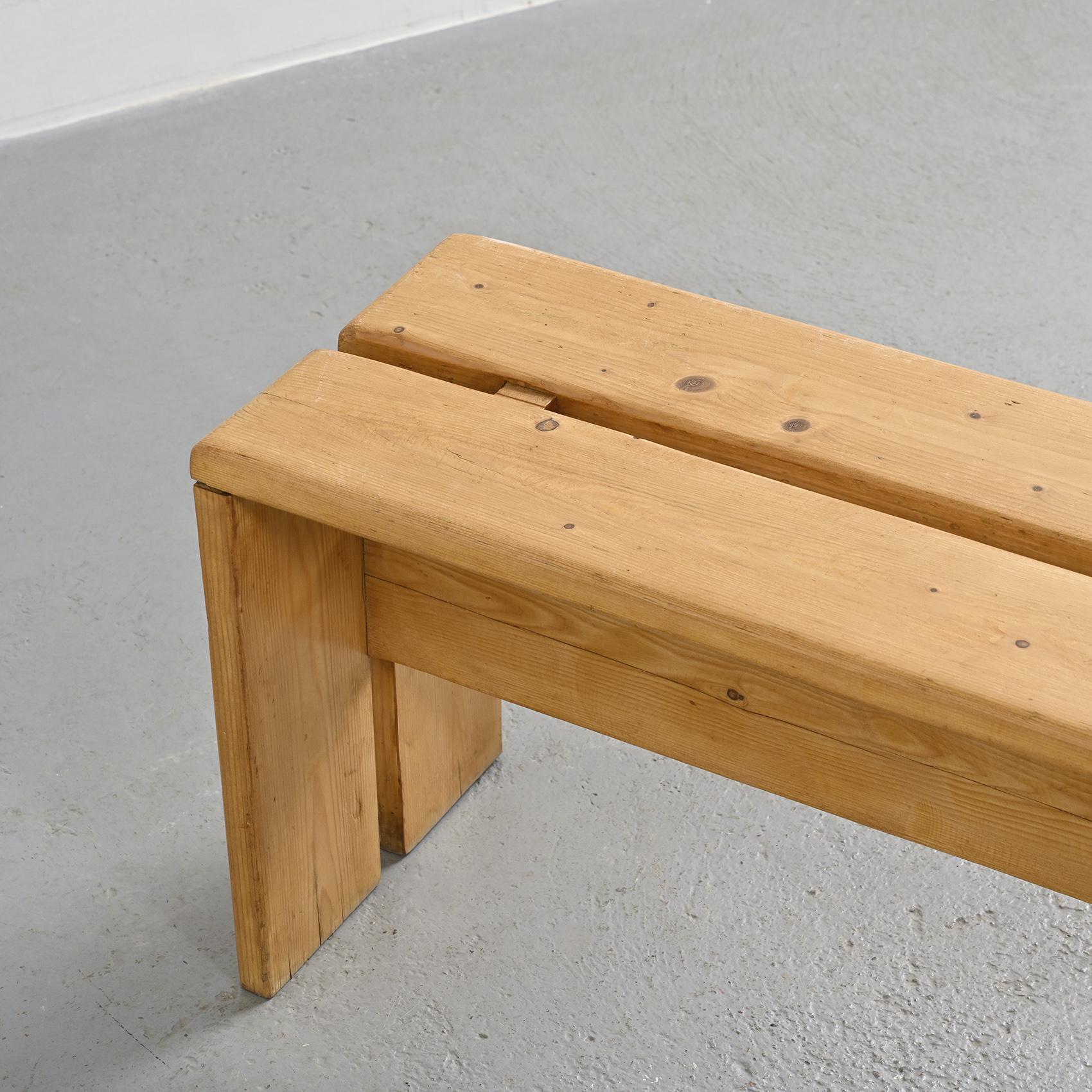French Pine Bench from Les Arcs, France, circa 1973 For Sale