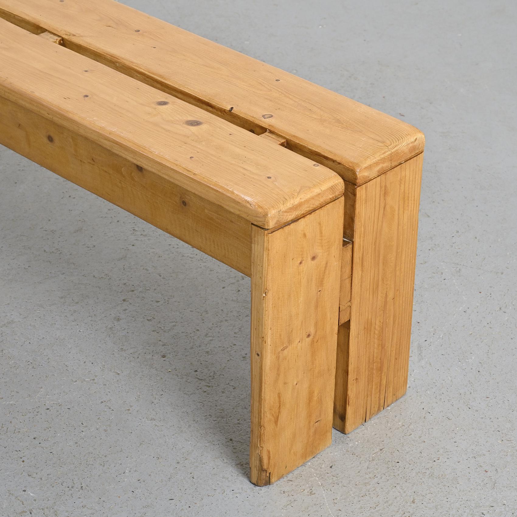 20th Century Pine Bench from Les Arcs, France, circa 1973 For Sale