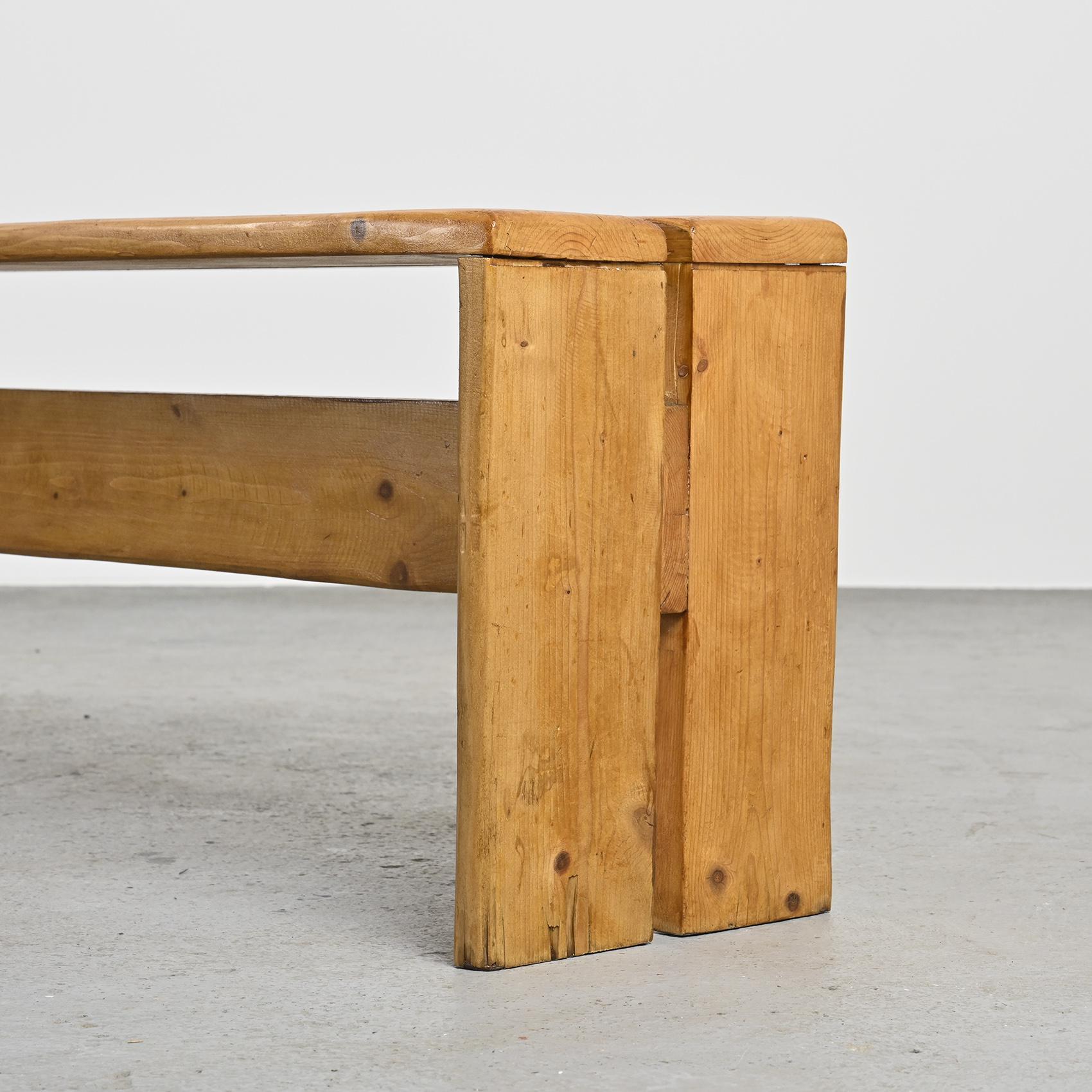 20th Century Pine Bench from Les Arcs, France, circa 1973 For Sale