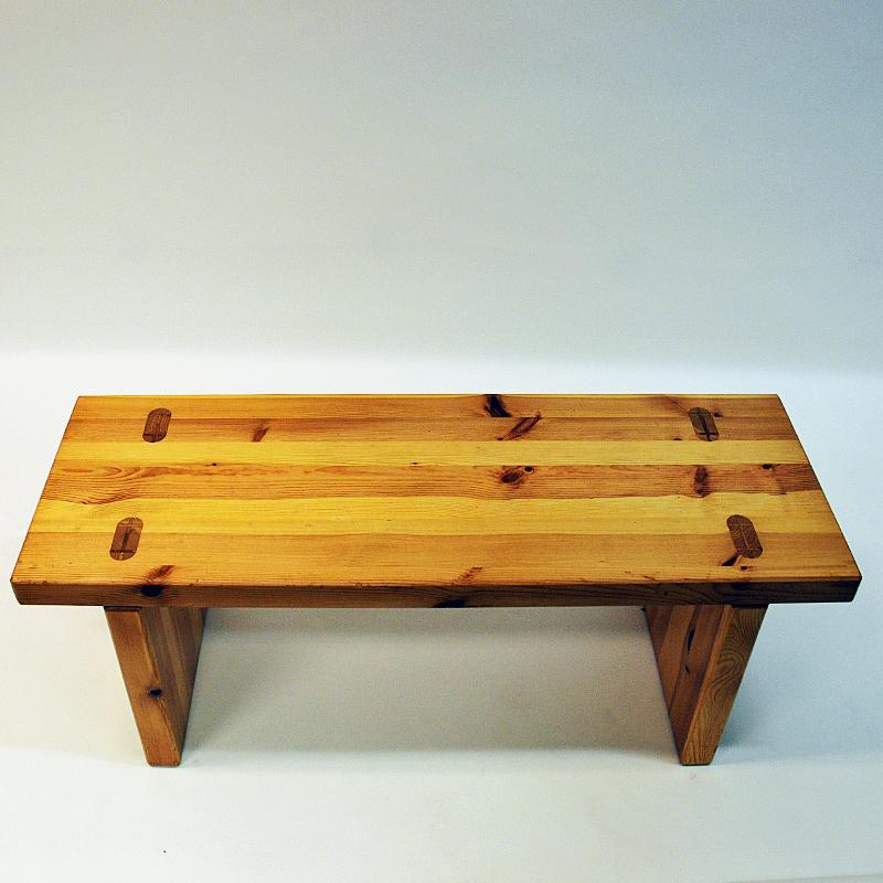 Scandinavian Modern Pine Bench in the Style of Roland Wilhelmsson, Sweden, 1970s