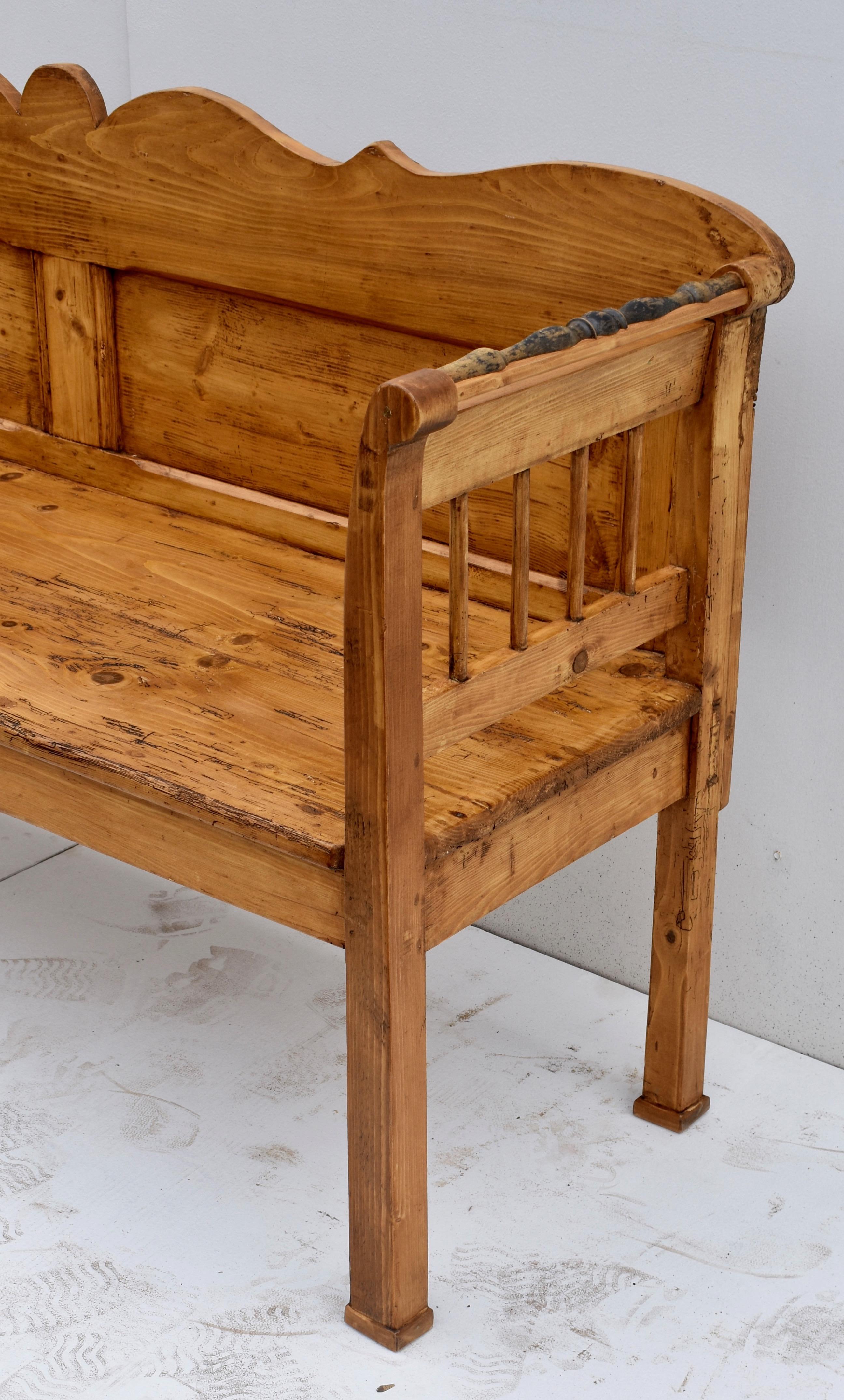 19th Century Pine Bench or Settle