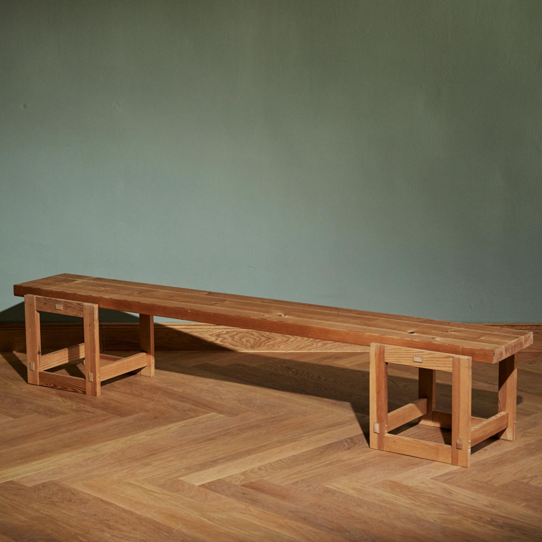 Pine bench 'Trybo' by Edvin Helseth For Sale 2