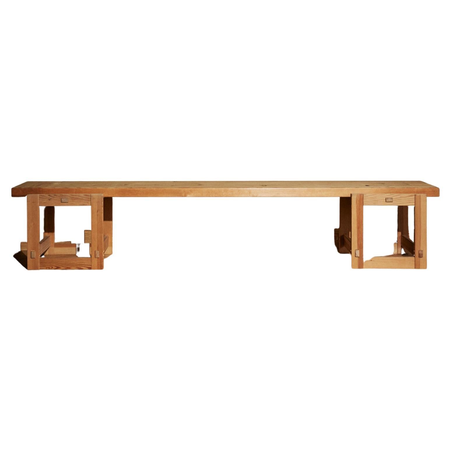 Pine bench 'Trybo' by Edvin Helseth For Sale