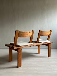 Pine Bench with Linen Cushions by Peter Opsvik, Norway, C. 1970s