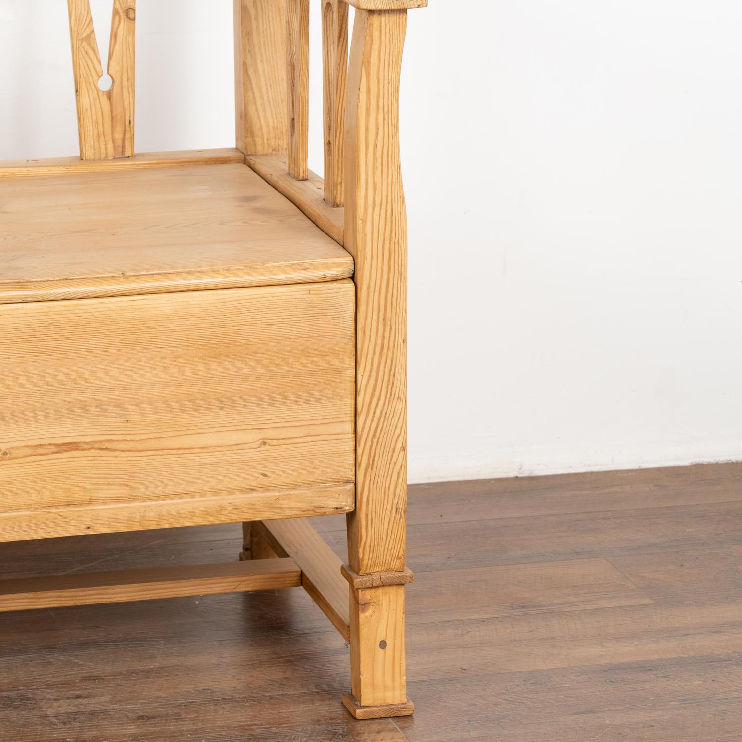 Pine Bench With Storage, Sweden circa 1880 For Sale 5