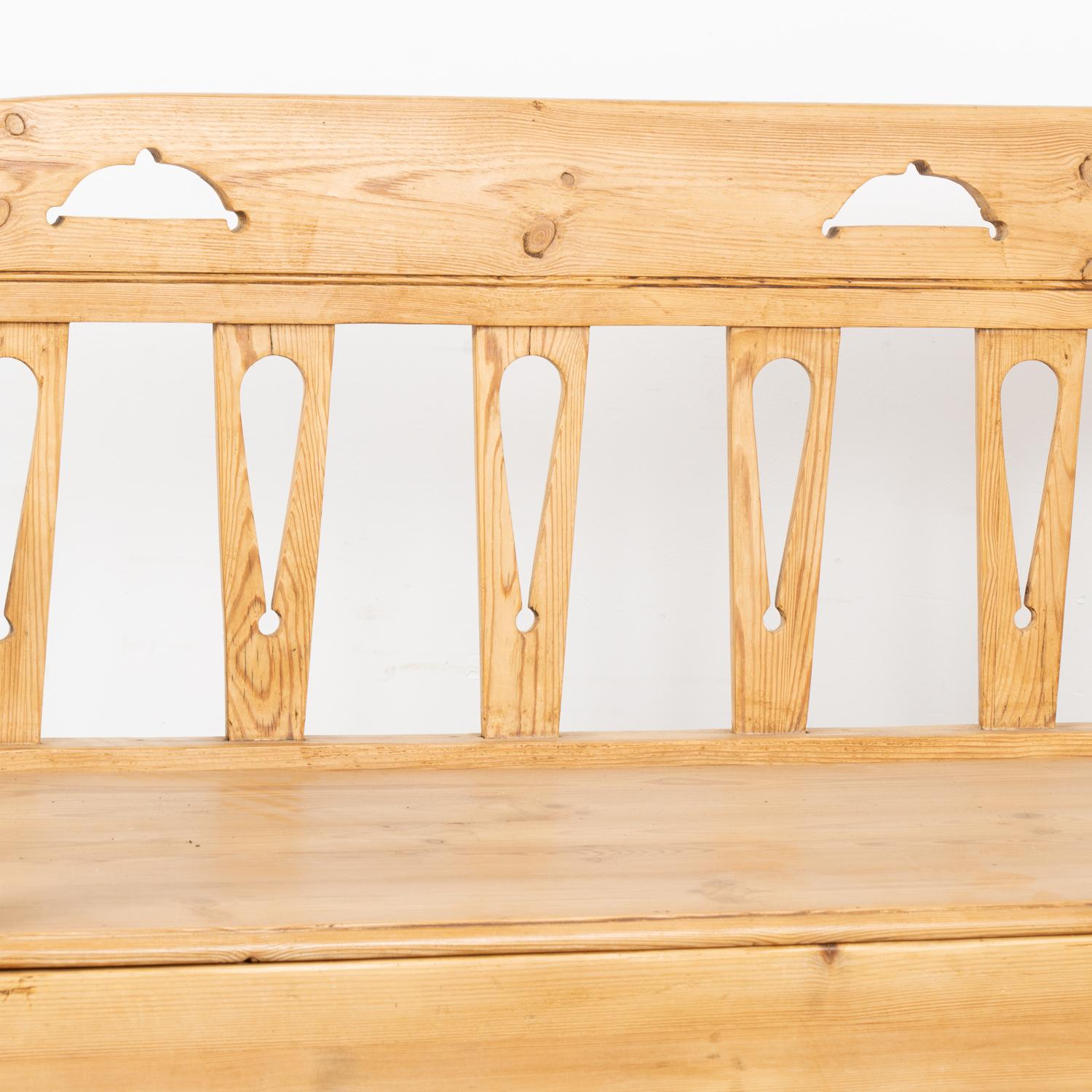 Pine Bench With Storage, Sweden circa 1880 For Sale 2