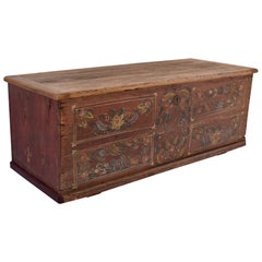 Pine Blanket Chest in Original Decorative Paint