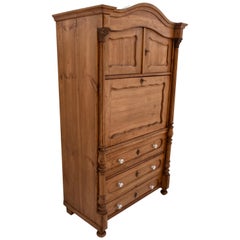 Pine Bonnet-Top Secretaire a Abatant