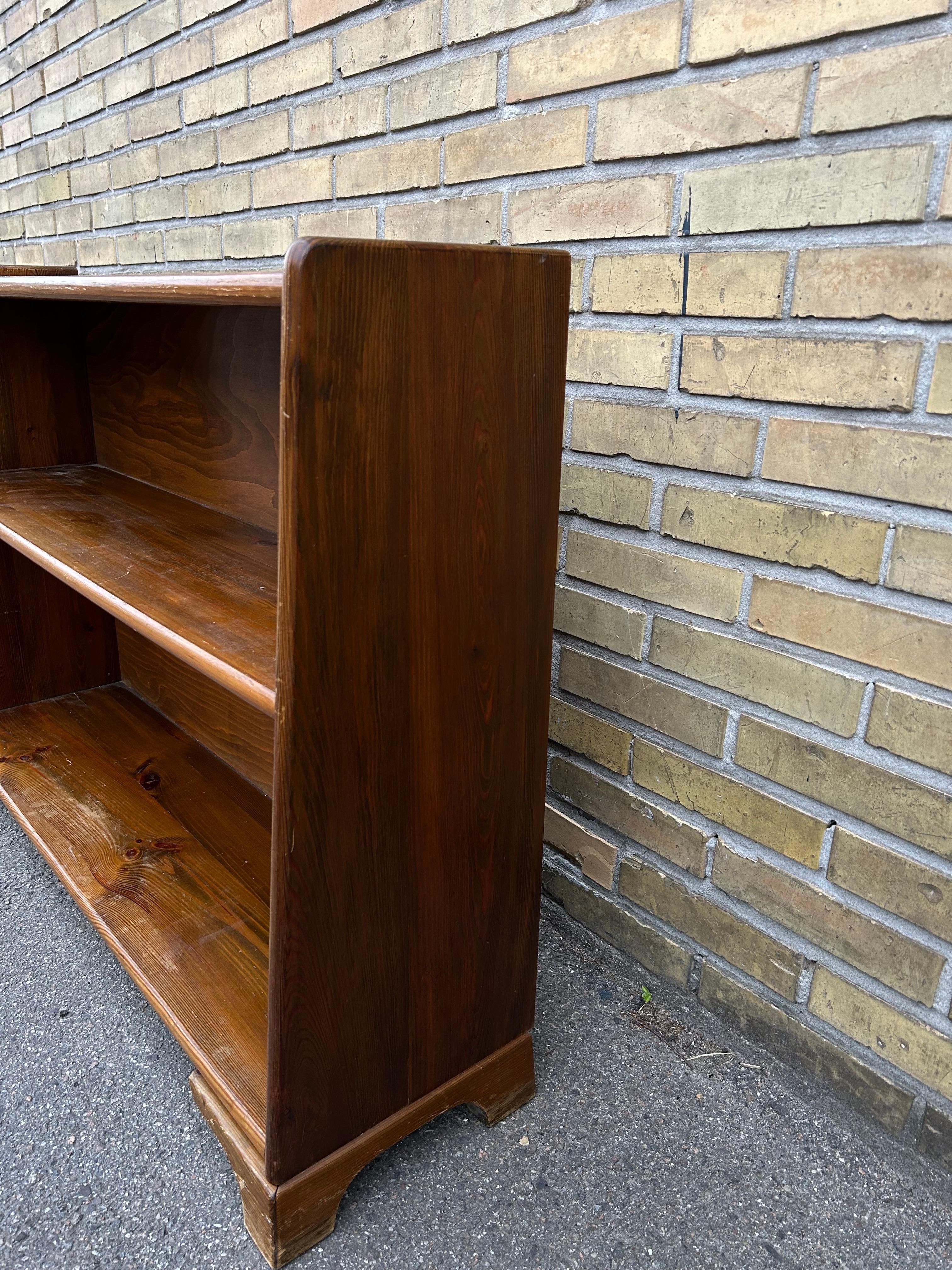 Stained Pine Book Case by a Cabinetmaker, 1930s For Sale