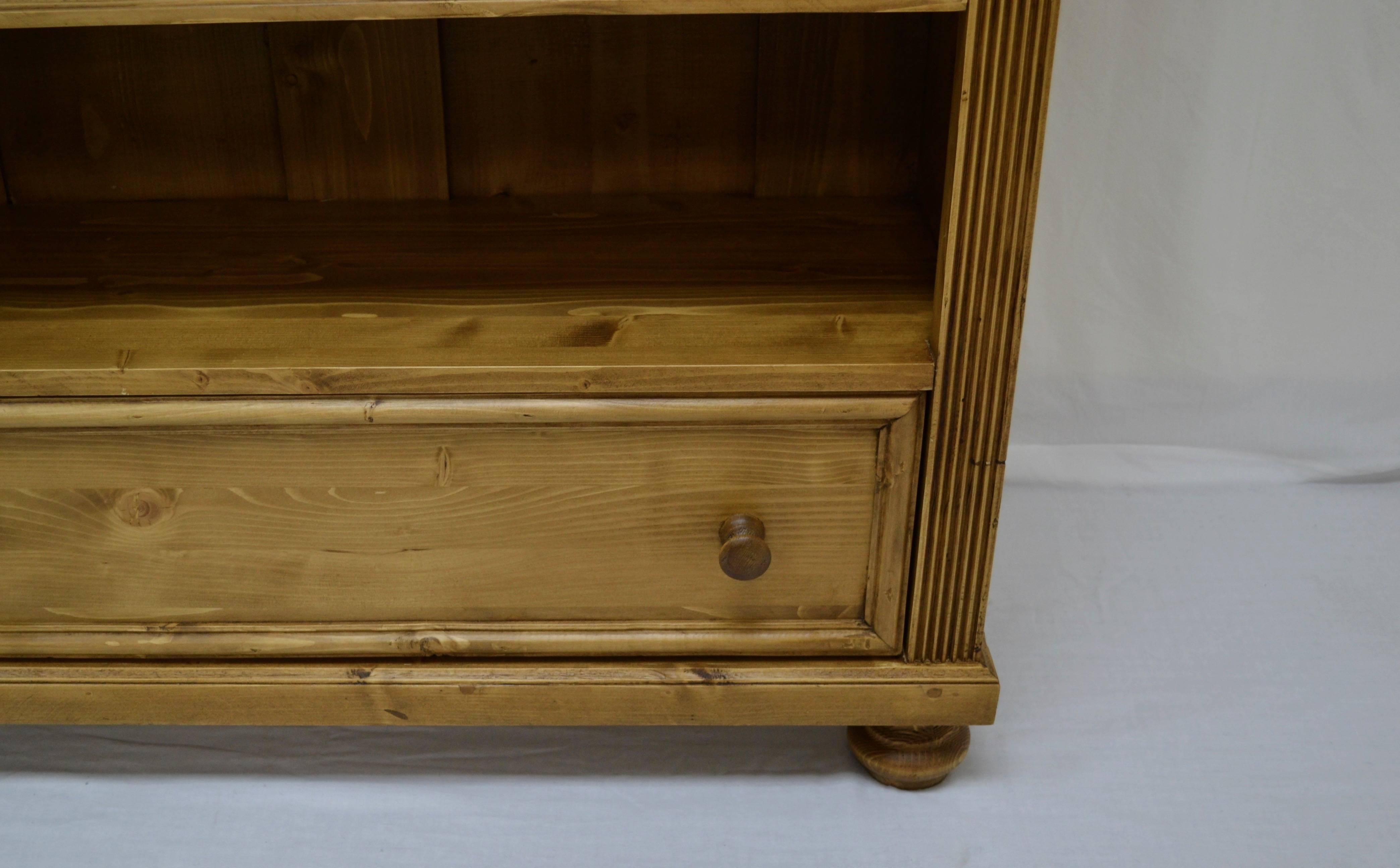 Contemporary Pine Bookcase with Drawer