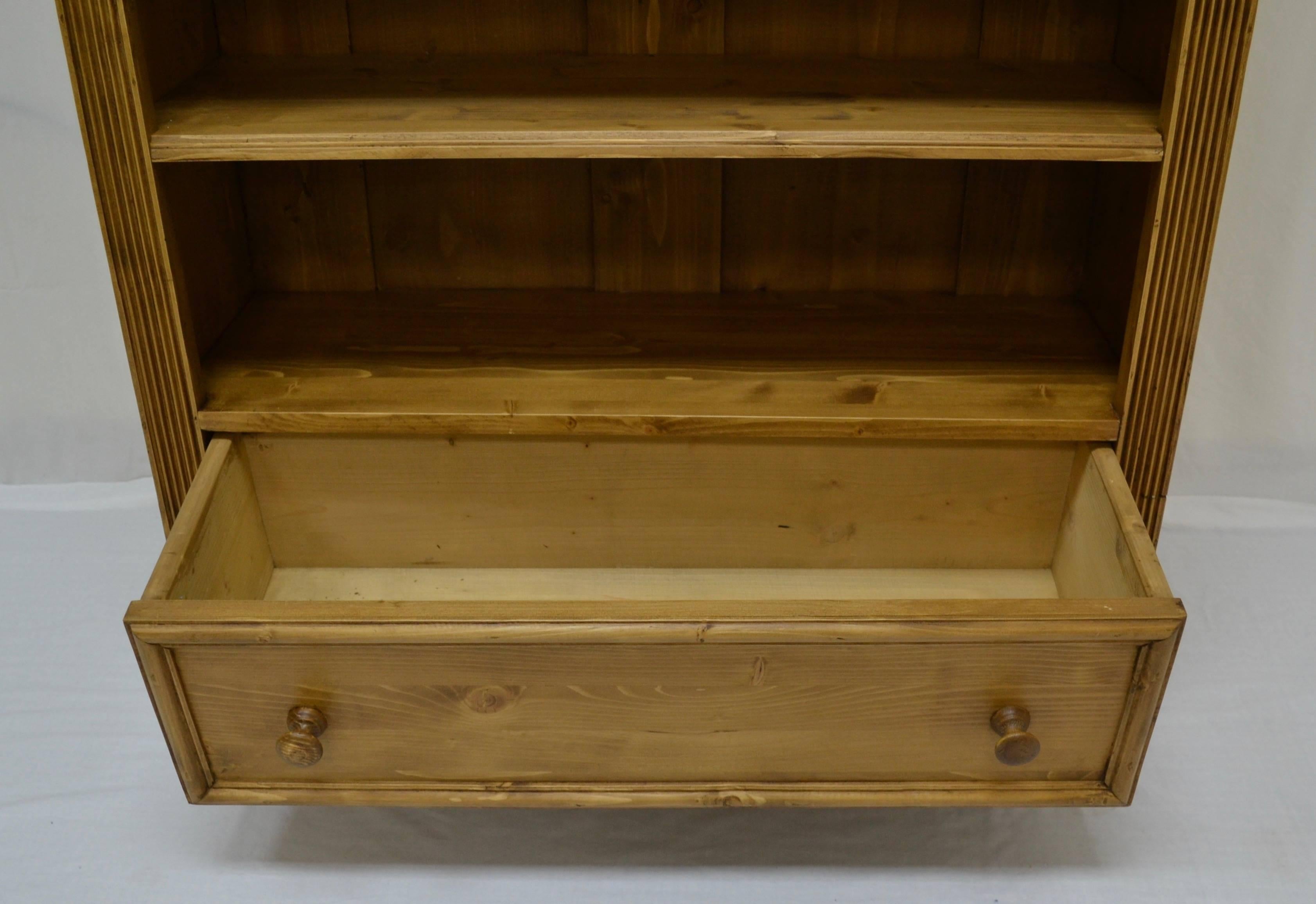 Pine Bookcase with Drawer 1