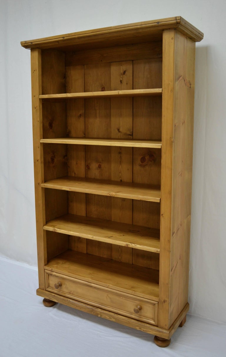 Pine Bookcase with Drawer at 1stDibs
