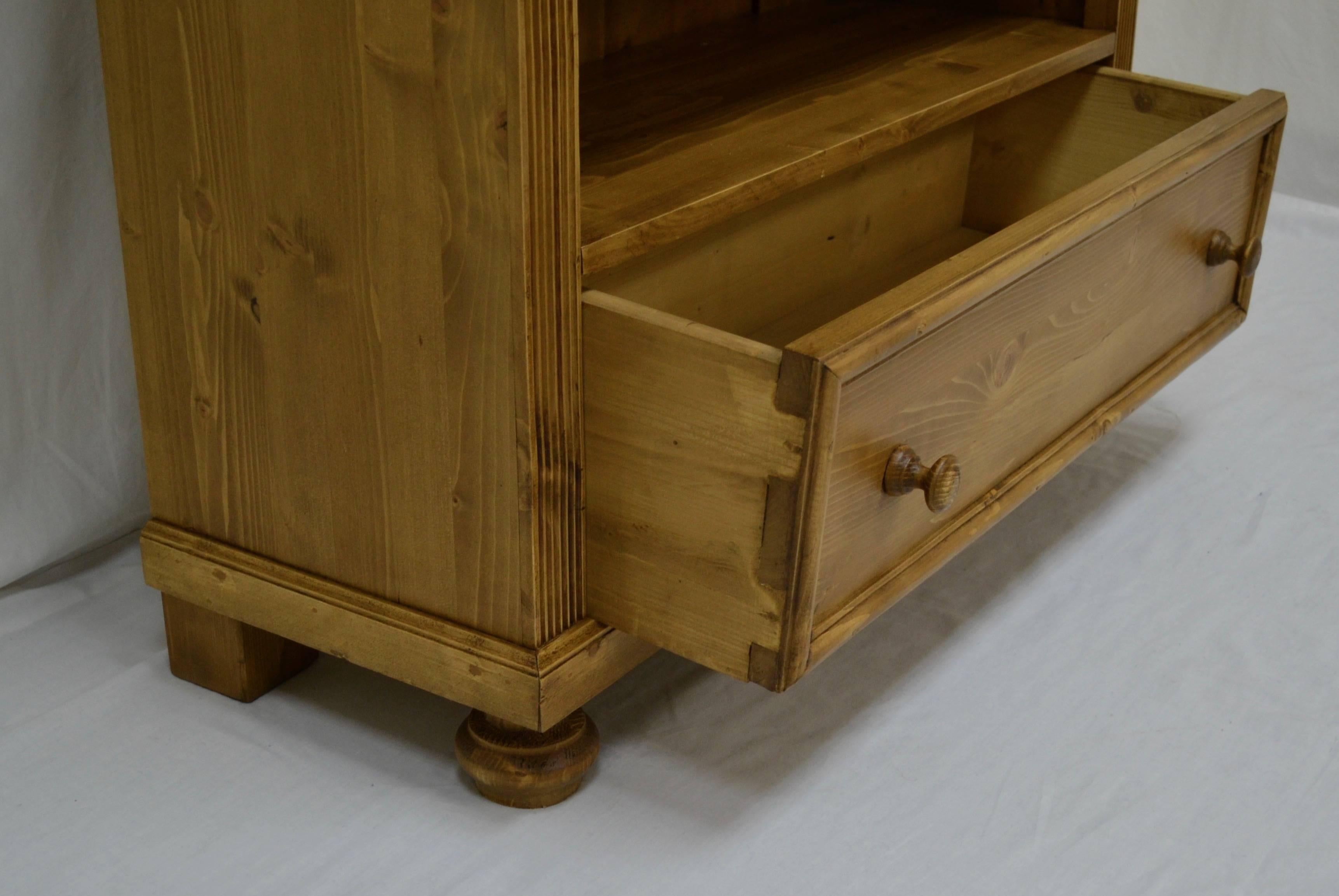 Pine Bookcase with Drawer 2