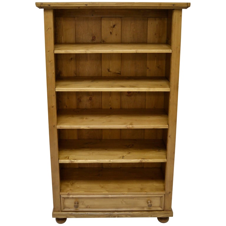 Pine Bookcase With Drawer At 1stdibs