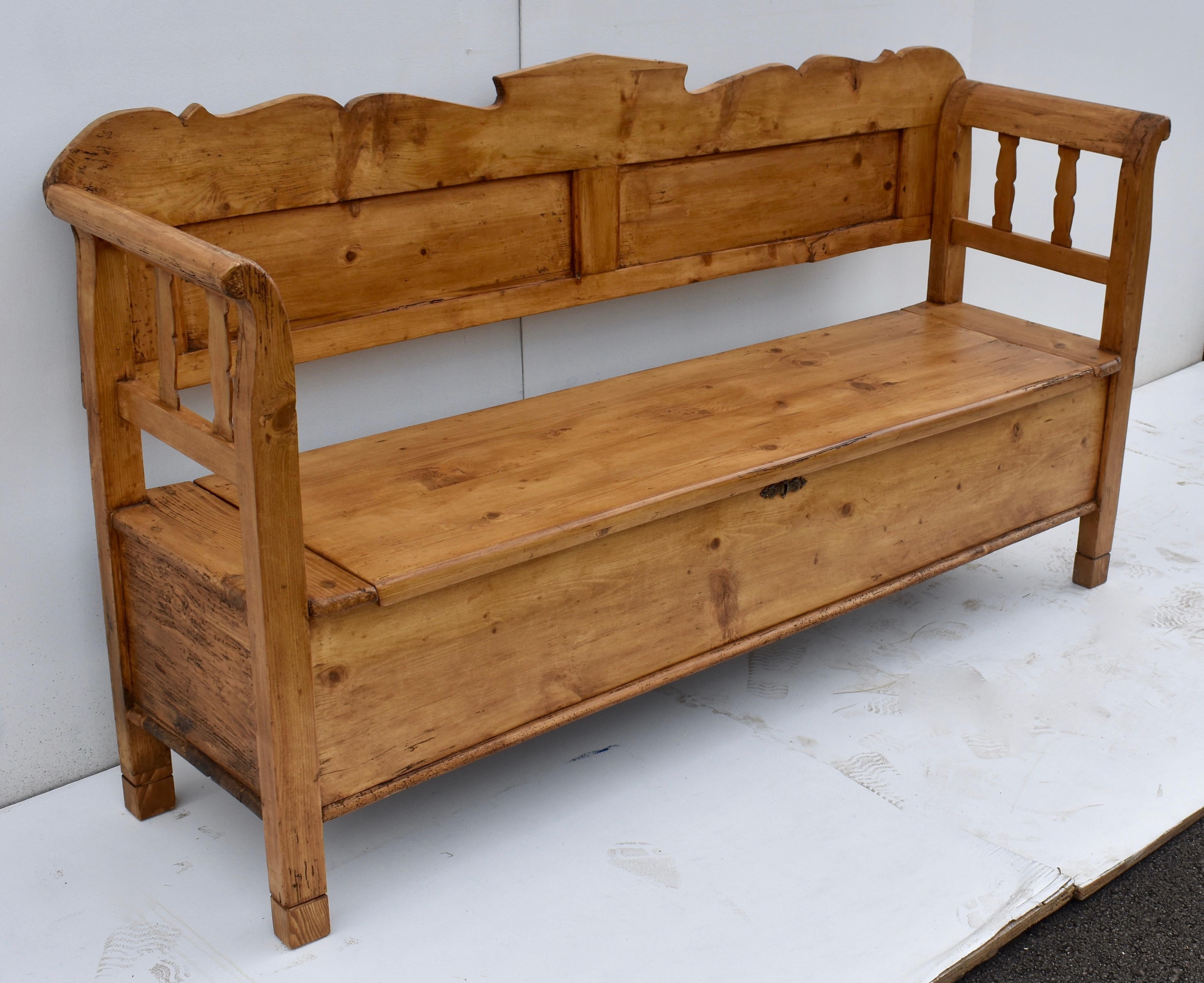Country Pine Box Bench or Settle