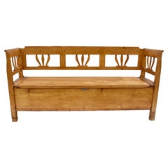 Antique Pine Box Bench or Settle
