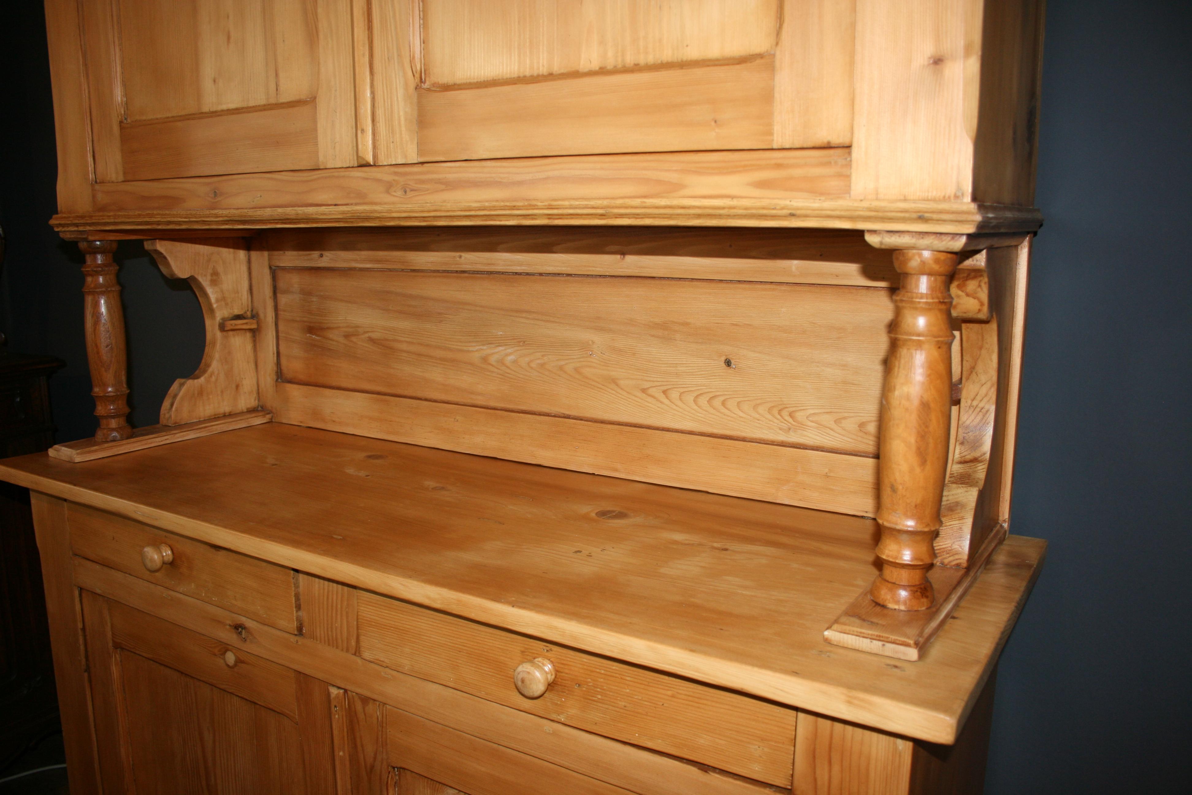 Softwood Large Antique Kitchen Buffet, Pine, 1880s