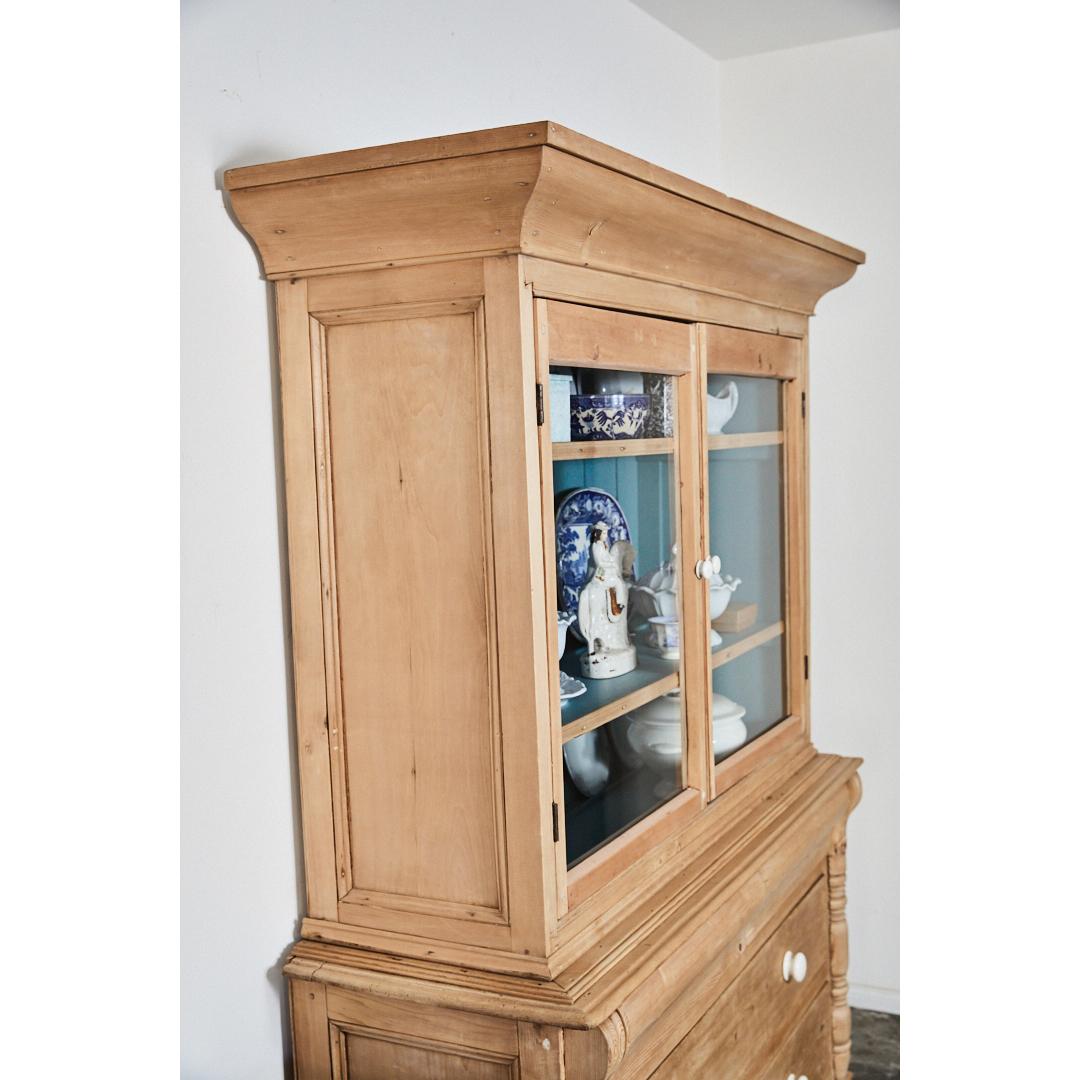 Late 19th Century Pine Cabinet with Blue Interior For Sale